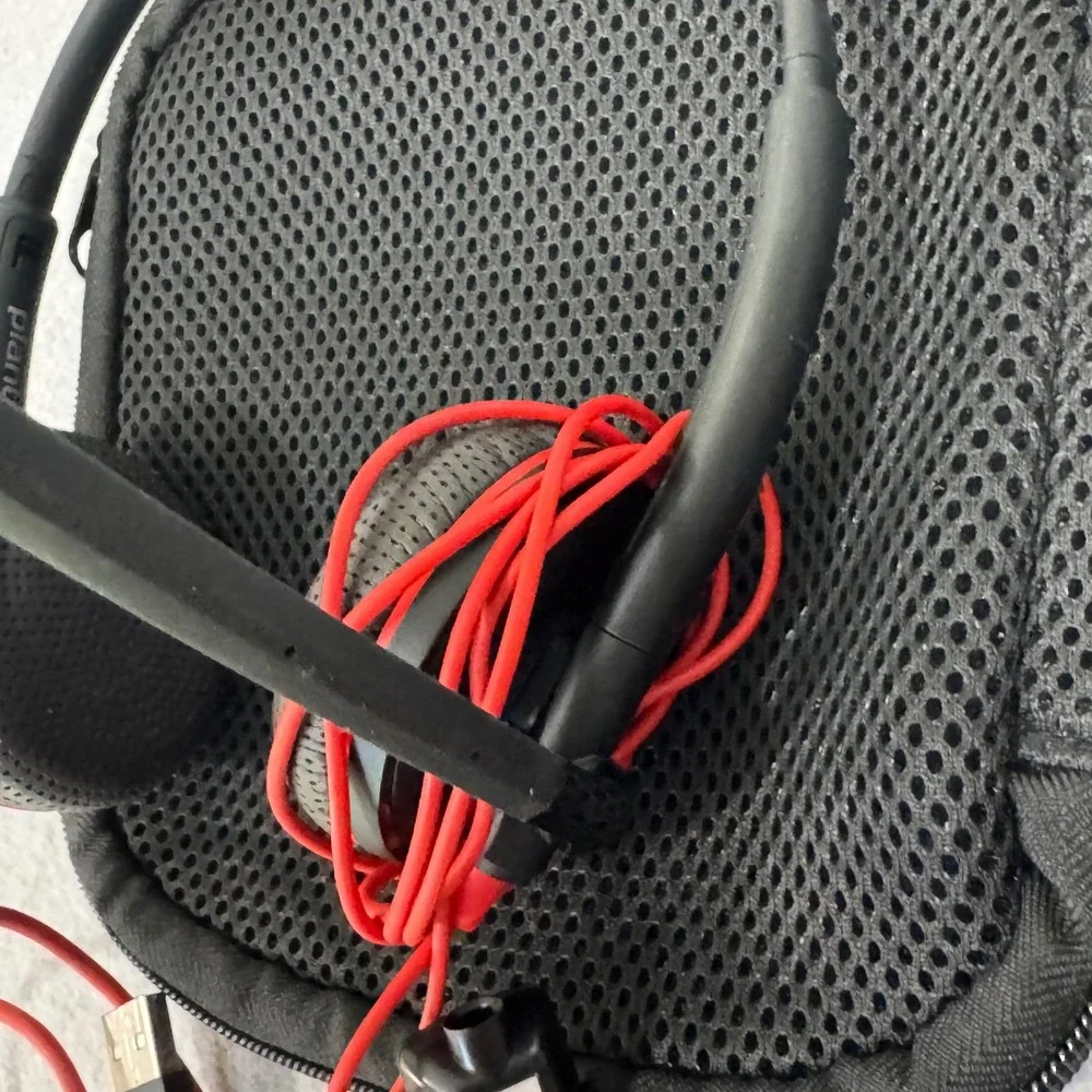 Plantronics Blackwire C3225 Headset Unisex OS Black Red USB-A 3.5mm Wired Case